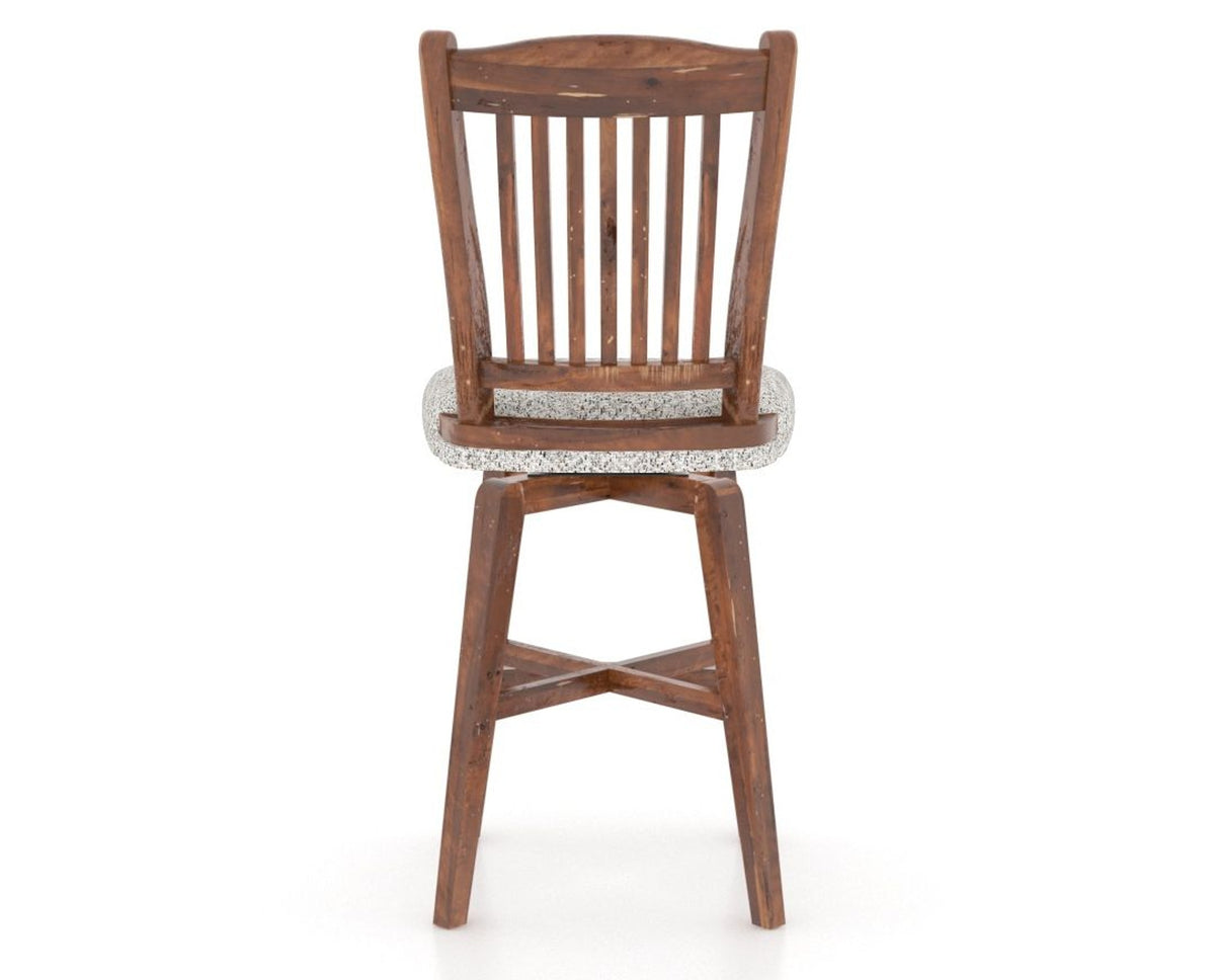 Canadel Champlain Swivel Counter Stool 7232 in FP Crypton® and 33 Spice Washed, back view