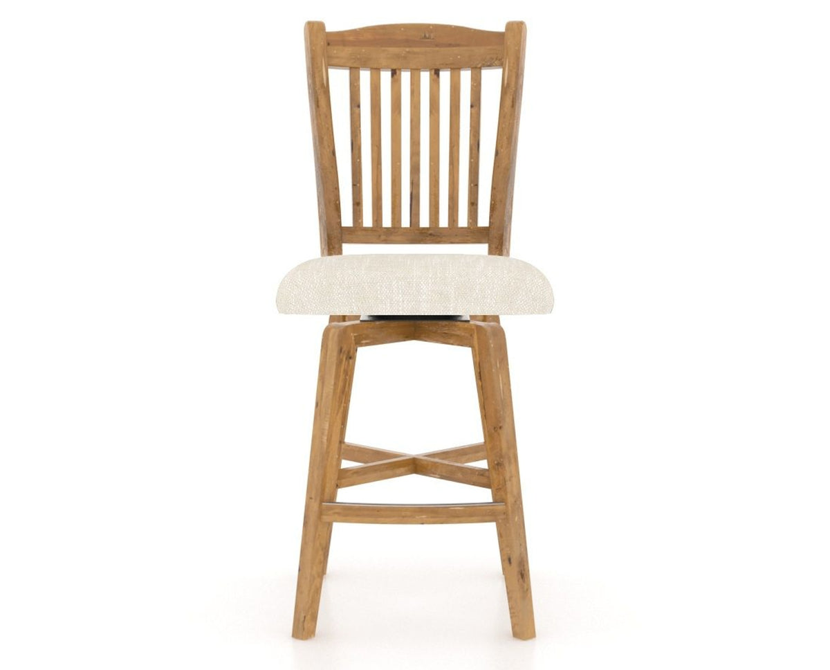 Canadel Champlain Swivel Counter Stool 7232 in FT InsideOut® and 01 Honey Washed, front view