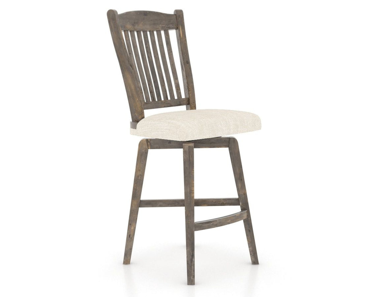 Canadel Champlain Swivel Counter Stool 7232 in FT InsideOut® and 08 Shadow, three-quarter view