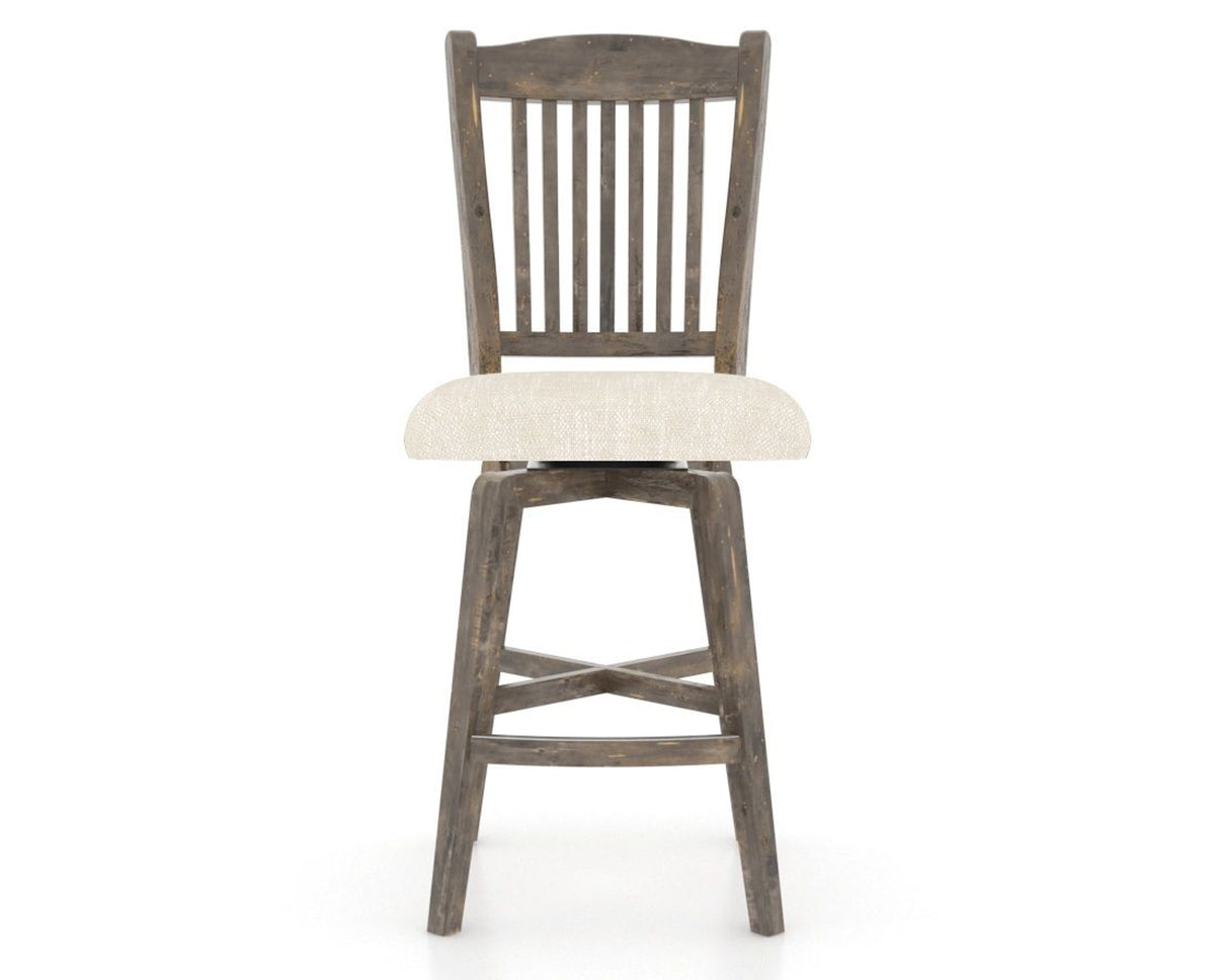 Canadel Champlain Swivel Counter Stool 7232 in FT InsideOut® and 08 Shadow, front view
