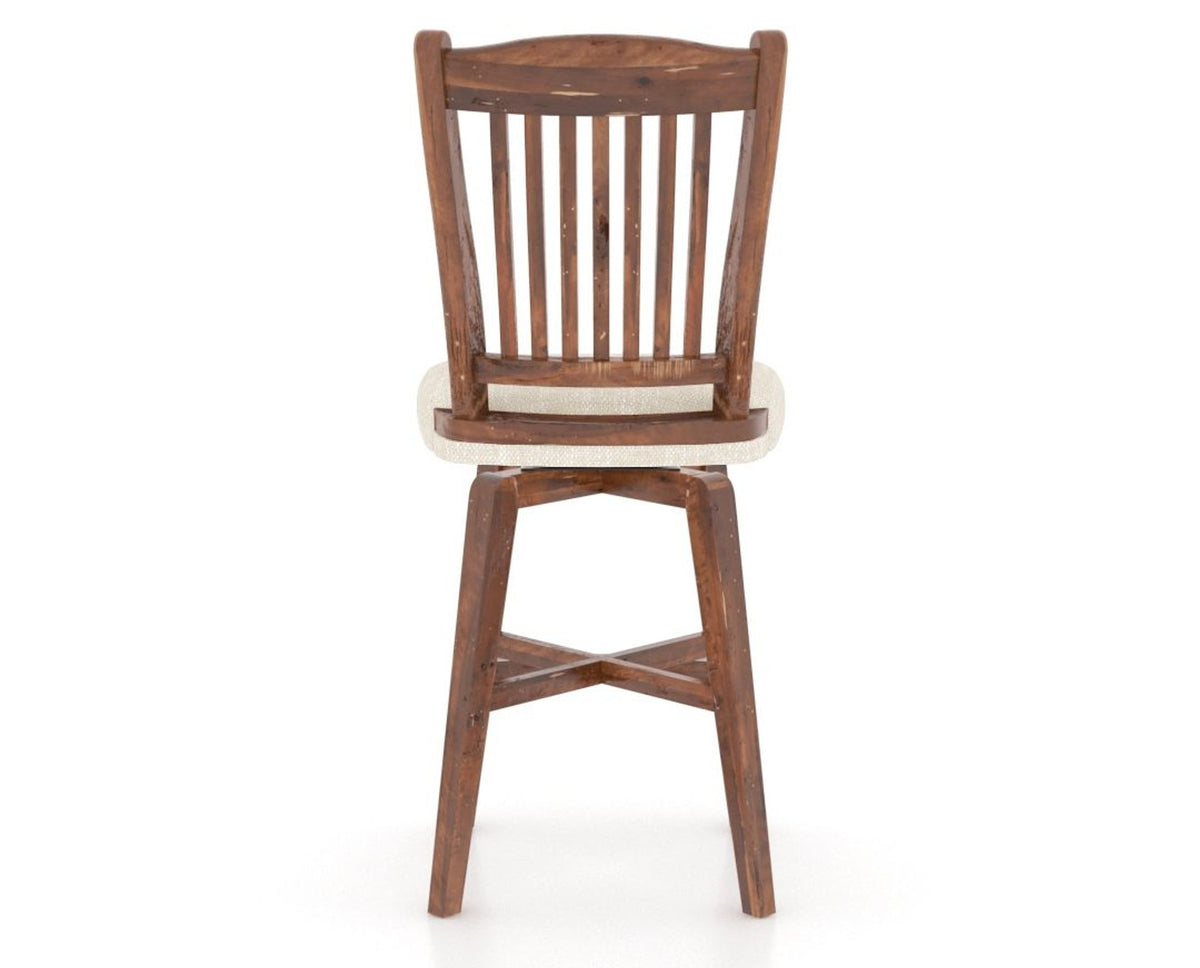 Canadel Champlain Swivel Counter Stool 7232 in FT InsideOut® and 33 Spice Washed, back view