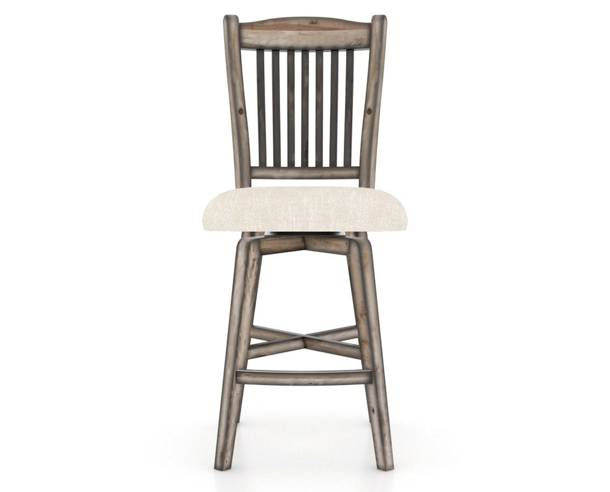 Canadel Champlain Swivel Counter Stool 7232 in FT InsideOut® and 72 Heritage Nature, front view