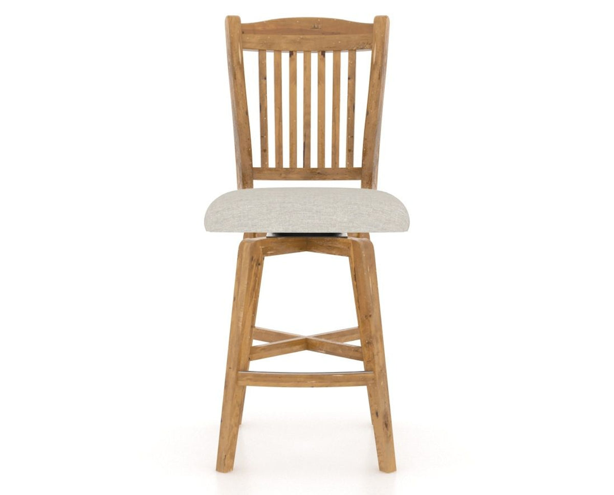 Canadel Champlain Swivel Counter Stool 7232 in TB Fabric and 01 Honey Washed, front view