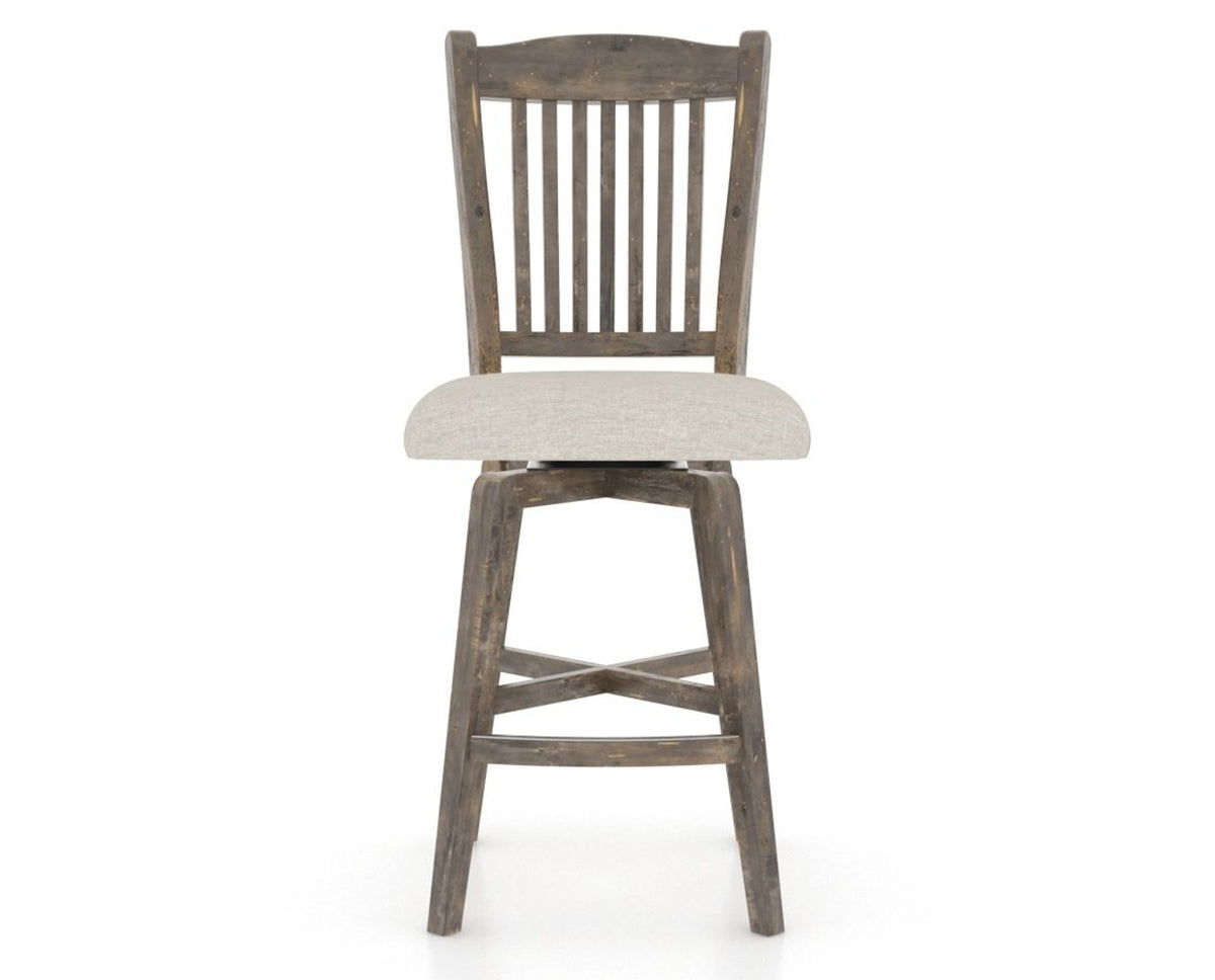 Canadel Champlain Swivel Counter Stool 7232 in TB Fabric and 08 Shadow, front view