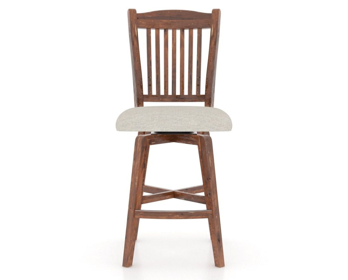 Canadel Champlain Swivel Counter Stool 7232 in TB Fabric and 33 Spice Washed, front view