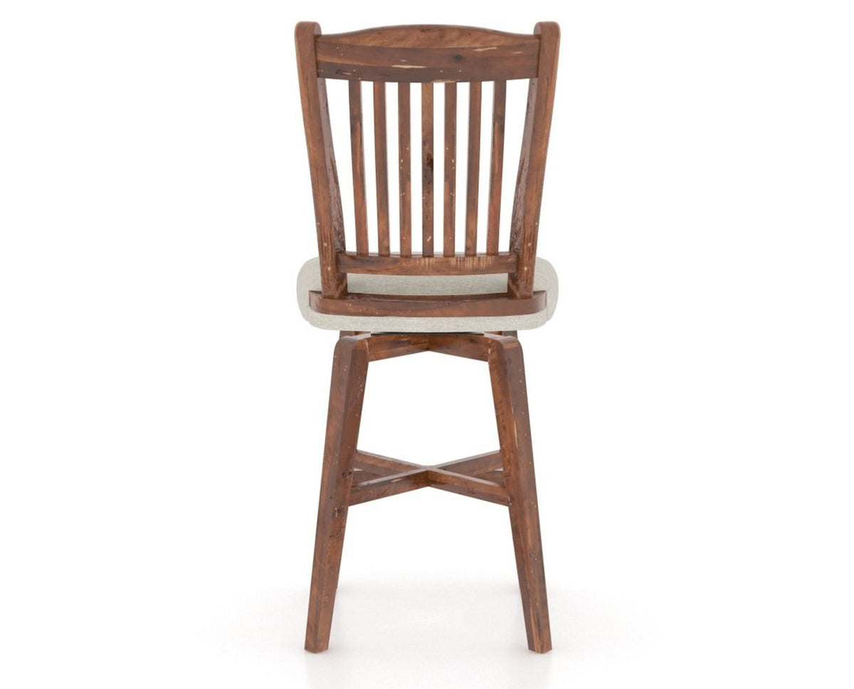 Canadel Champlain Swivel Counter Stool 7232 in TB Fabric and 33 Spice Washed, back view