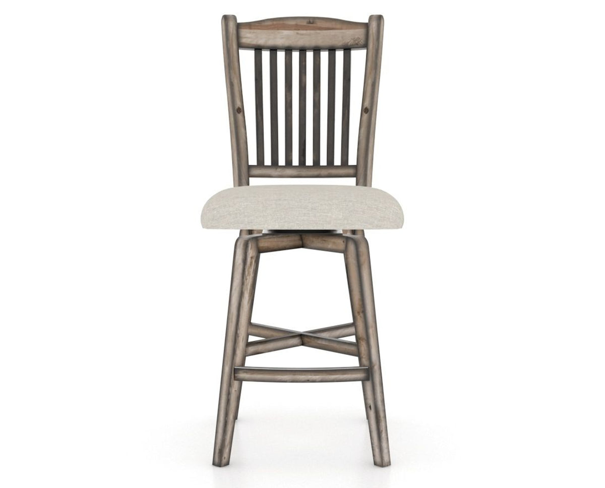 Canadel Champlain Swivel Counter Stool 7232 in TB Fabric and 72 Heritage Nature, front view