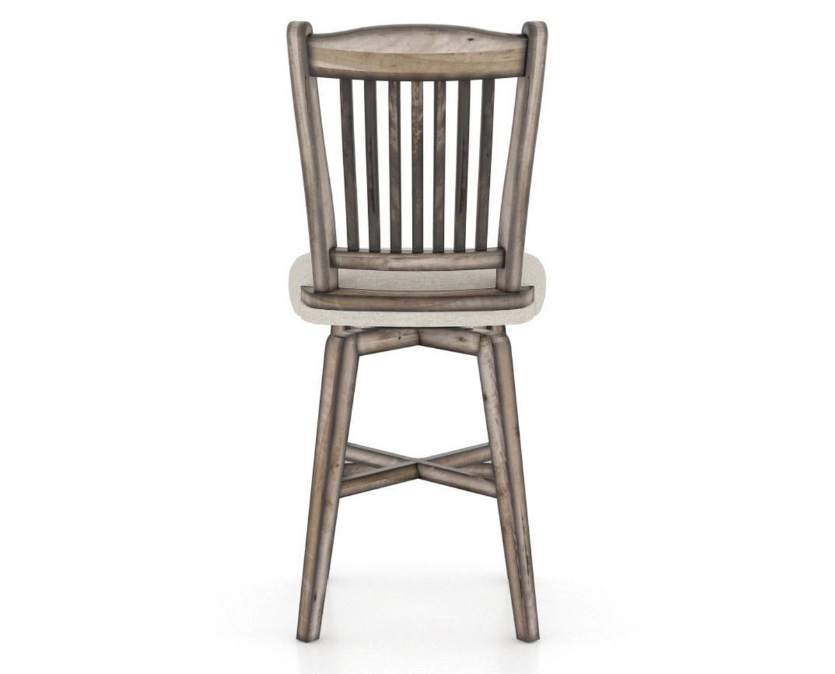 Canadel Champlain Swivel Counter Stool 7232 in TB Fabric and 72 Heritage Nature, back view
