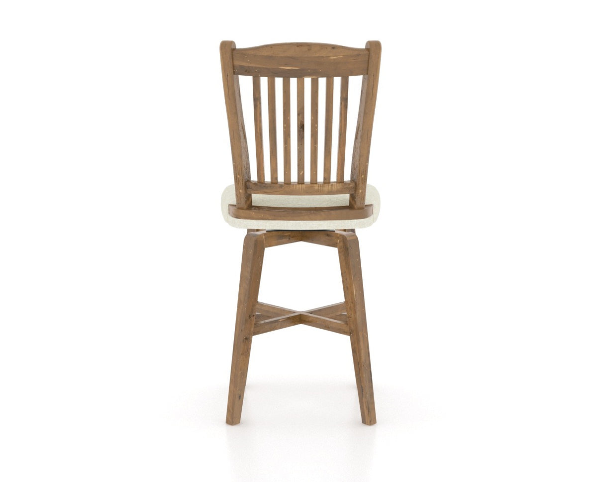 Canadel Champlain Counter Stool 7232 in Oak Washed and Fabric TW, back view