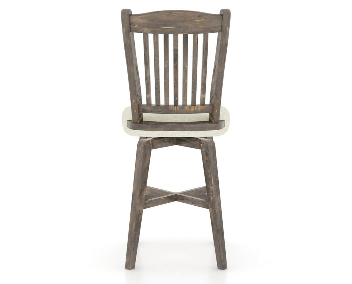 Canadel Champlain Swivel Counter Stool 7232 in TW Fabric and 08 Shadow, back view