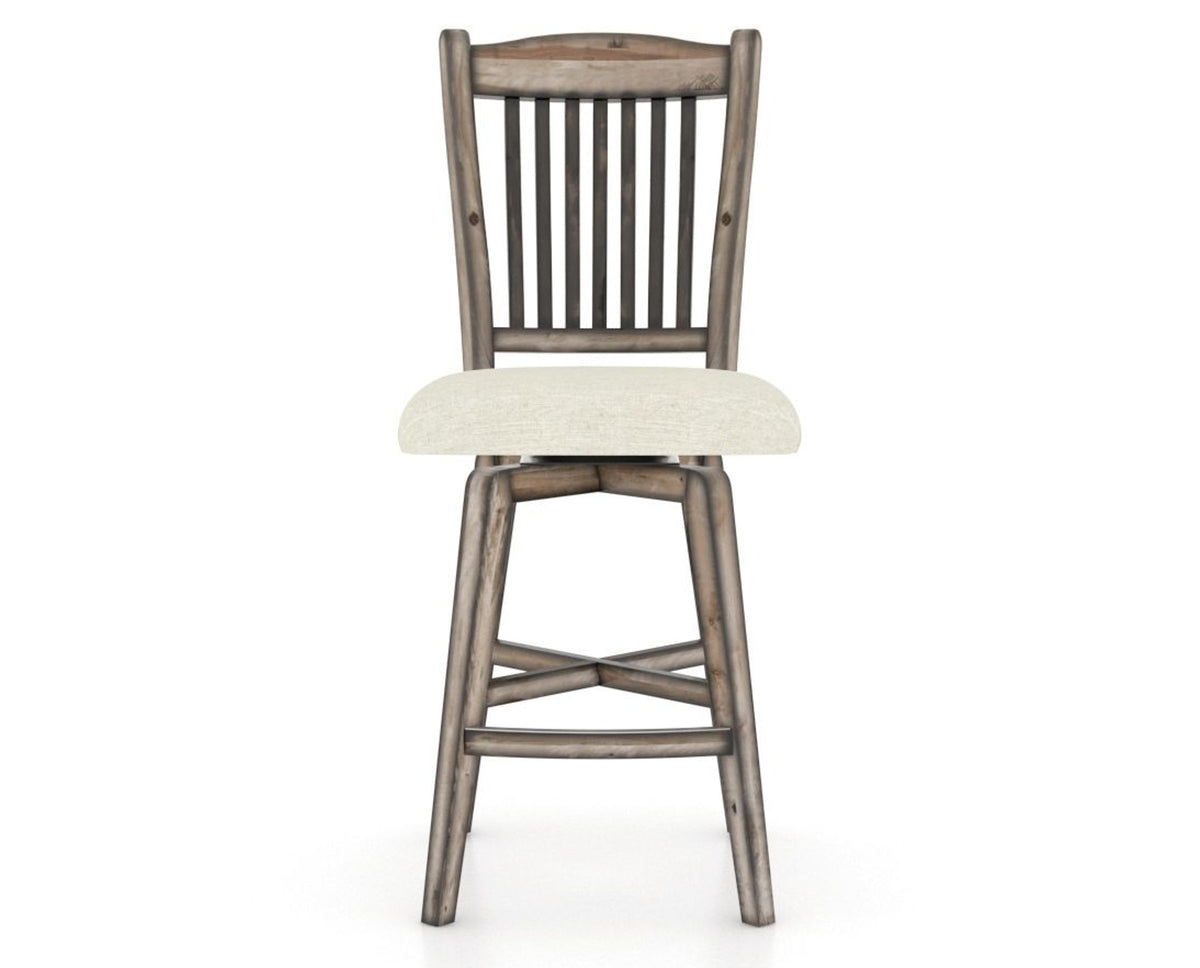 Canadel Champlain Swivel Counter Stool 7232 in TW Fabric and 72 Heritage Nature, front view