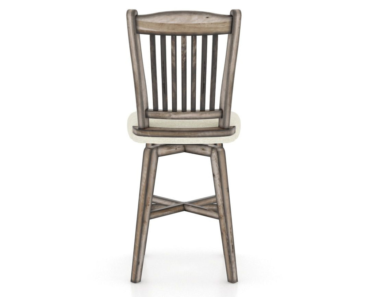 Canadel Champlain Swivel Counter Stool 7232 in TW Fabric and 72 Heritage Nature, back view