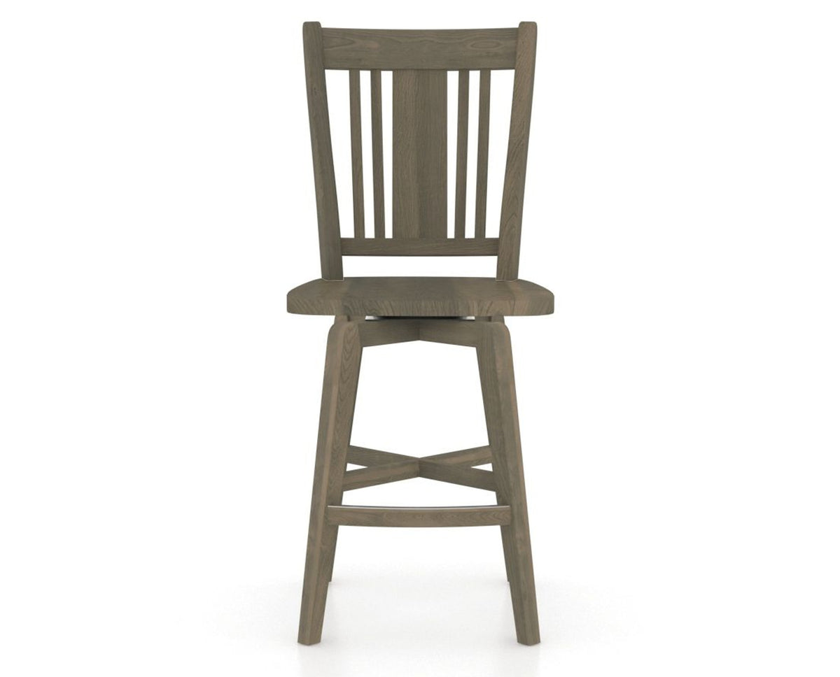 Canadel Swivel Counter Stool 7250 in Wood Seat and 08 Shadow, front view