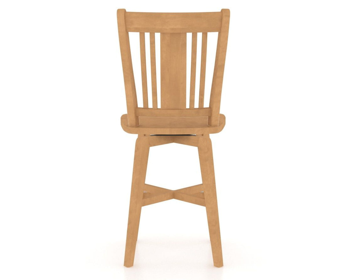 Canadel Swivel Counter Stool 7250 in Wood Seat and 20 Caramel Washed, back view