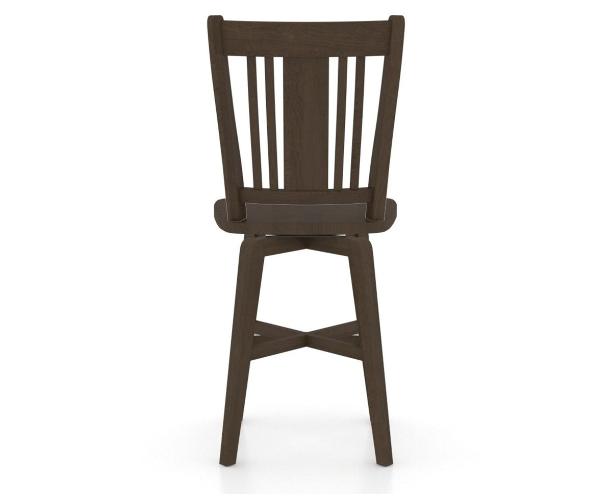 Canadel Swivel Counter Stool 7250 in Wood Seat and 29 Hazelnut Washed, back view