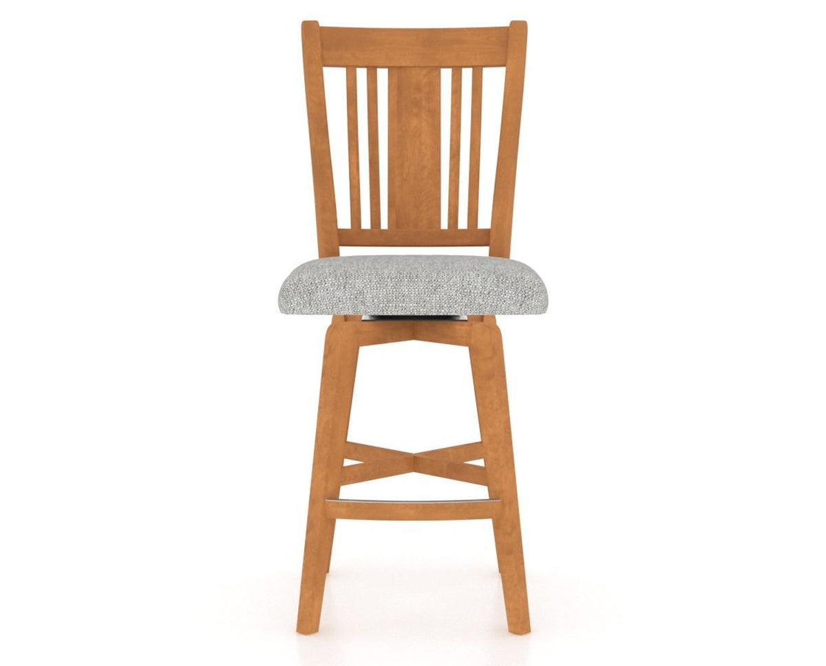 Canadel Swivel Counter Stool 7250 in 7C Fabric and 01 Honey Washed, front view