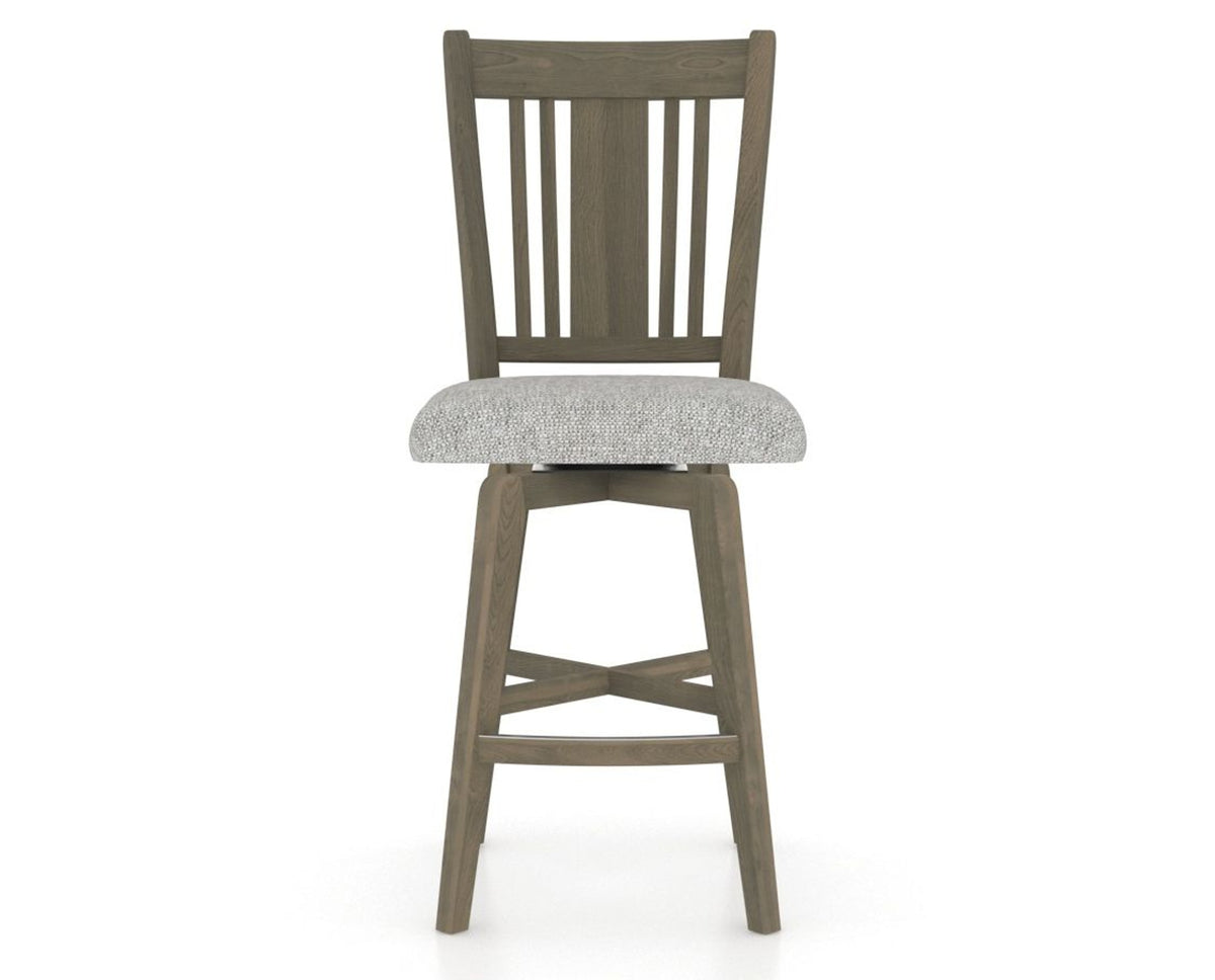 Canadel Swivel Counter Stool 7250 in 7C Fabric and 08 Shadow, front view
