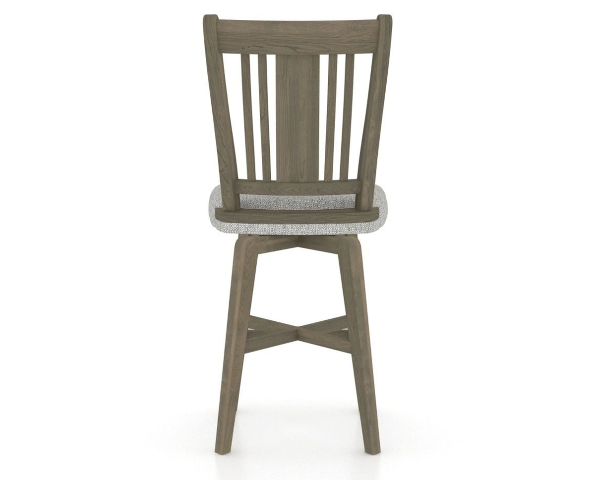 Canadel Swivel Counter Stool 7250 in 7C Fabric and 08 Shadow, back view