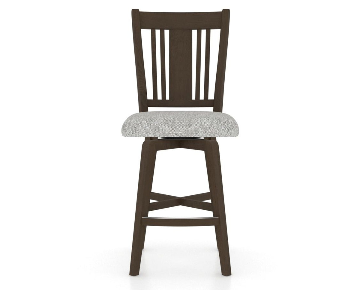 Canadel Swivel Counter Stool 7250 in 7C Fabric and 29 Hazelnut Washed, front view