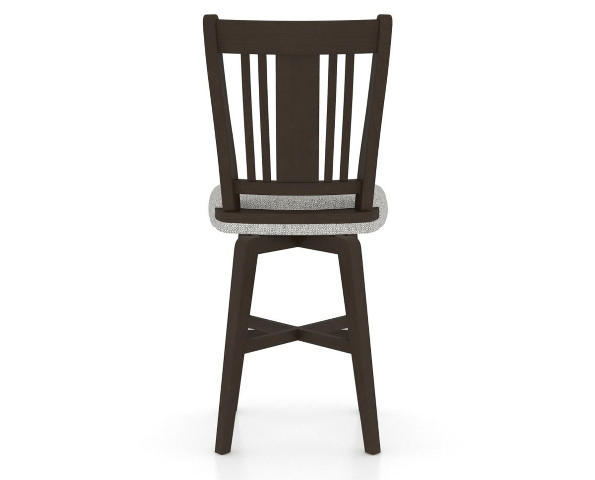 Canadel Swivel Counter Stool 7250 in 7C Fabric and 59 Davy's Grey, back view