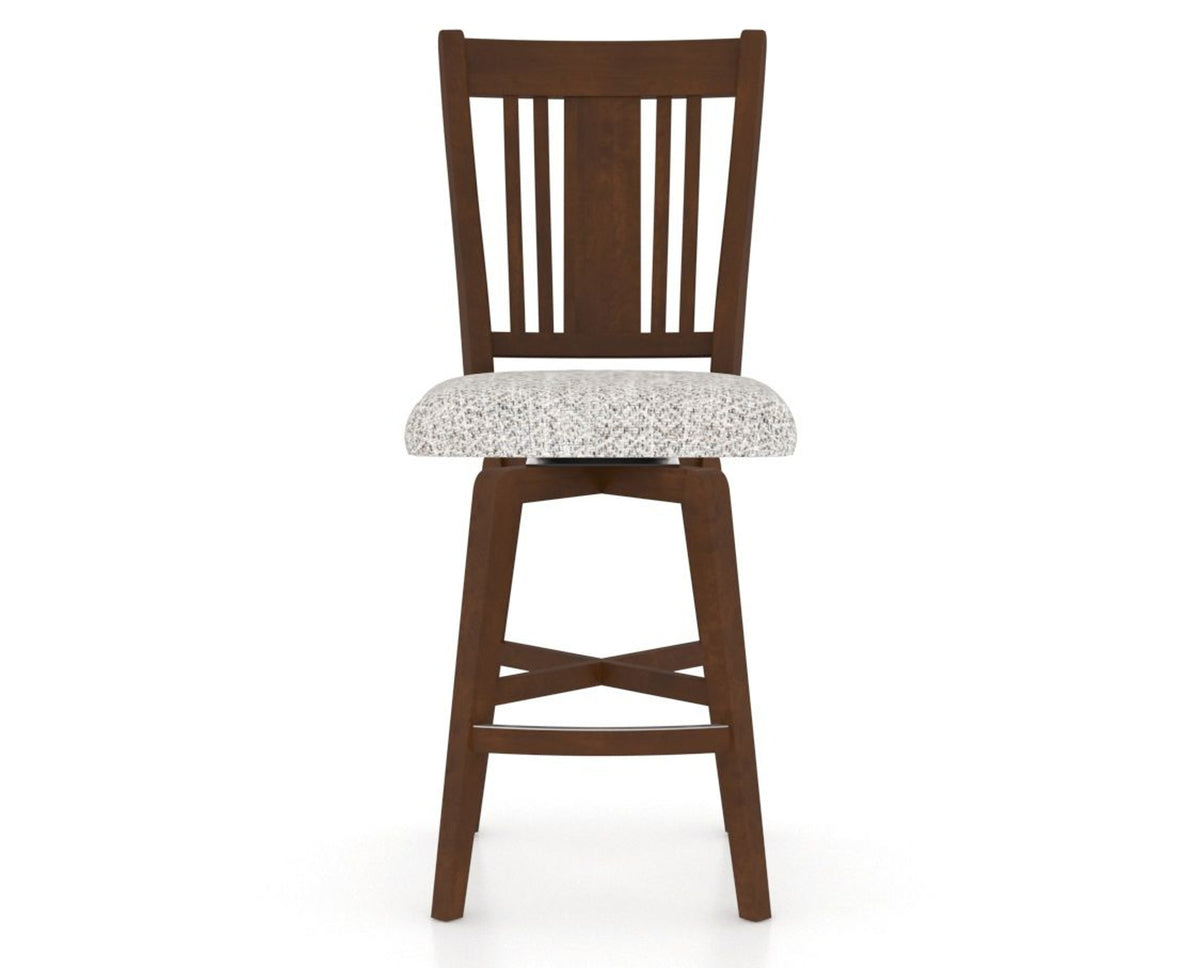 Canadel Swivel Counter Stool 7250 in FP Crypton® and 19 Cognac Washed, front view