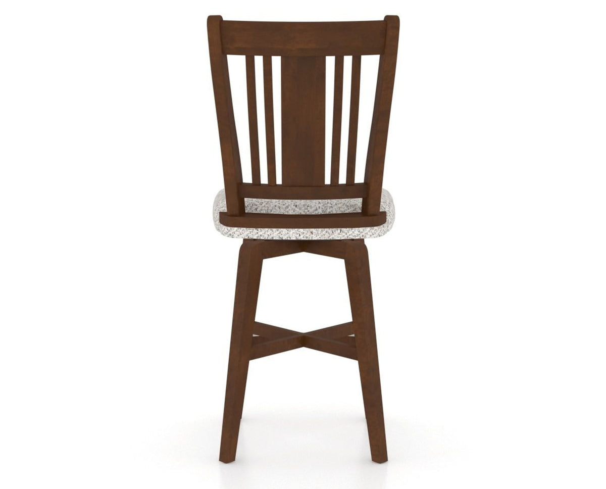 Canadel Swivel Counter Stool 7250 in FP Crypton® and 19 Cognac Washed, back view