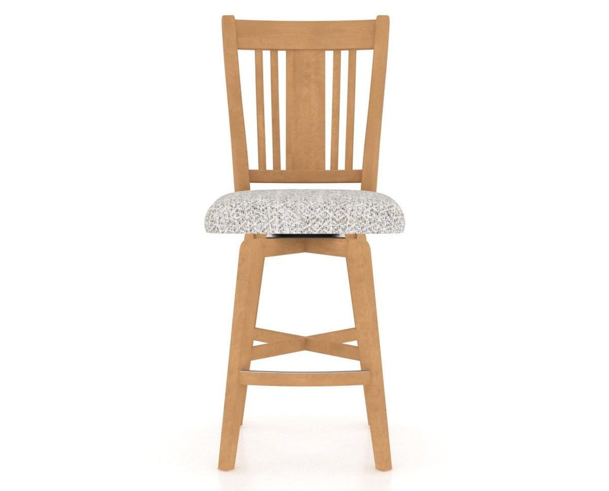 Canadel Swivel Counter Stool 7250 in FP Crypton® and 20 Caramel Washed, front view