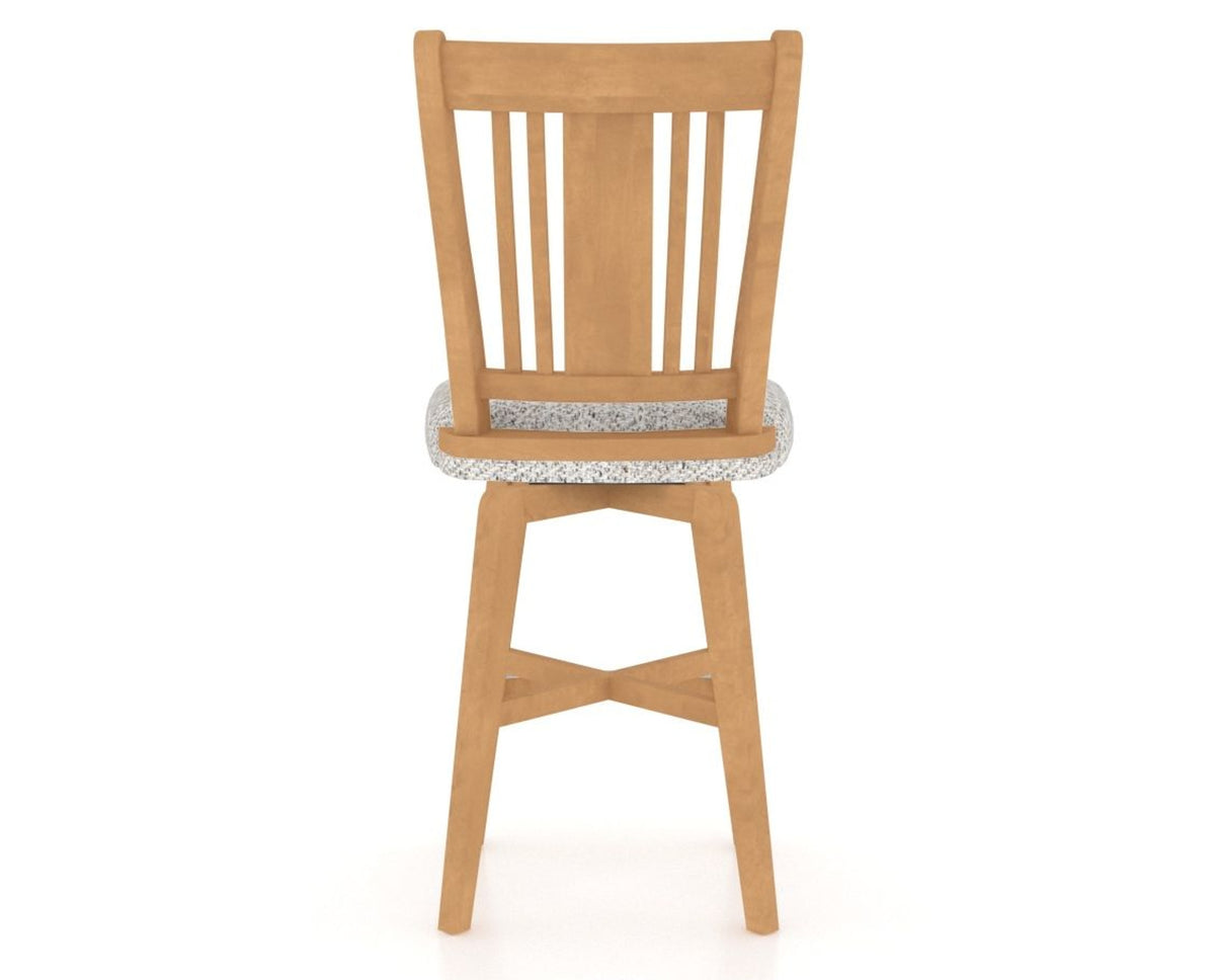 Canadel Swivel Counter Stool 7250 in FP Crypton® and 20 Caramel Washed, back view