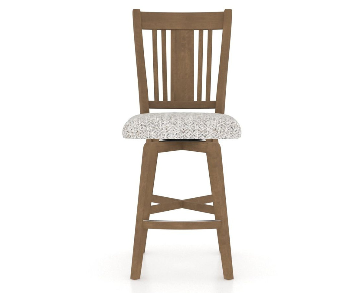 Canadel Swivel Counter Stool 7250 in FP Crypton® and 25 Pecan Washed, front view