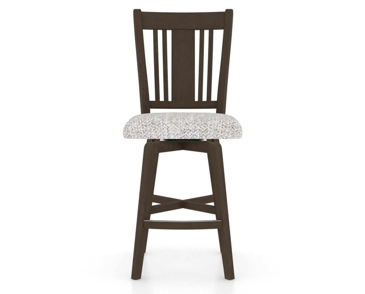 Canadel Swivel Counter Stool 7250 in FP Crypton® and 29 Hazelnut Washed, front view