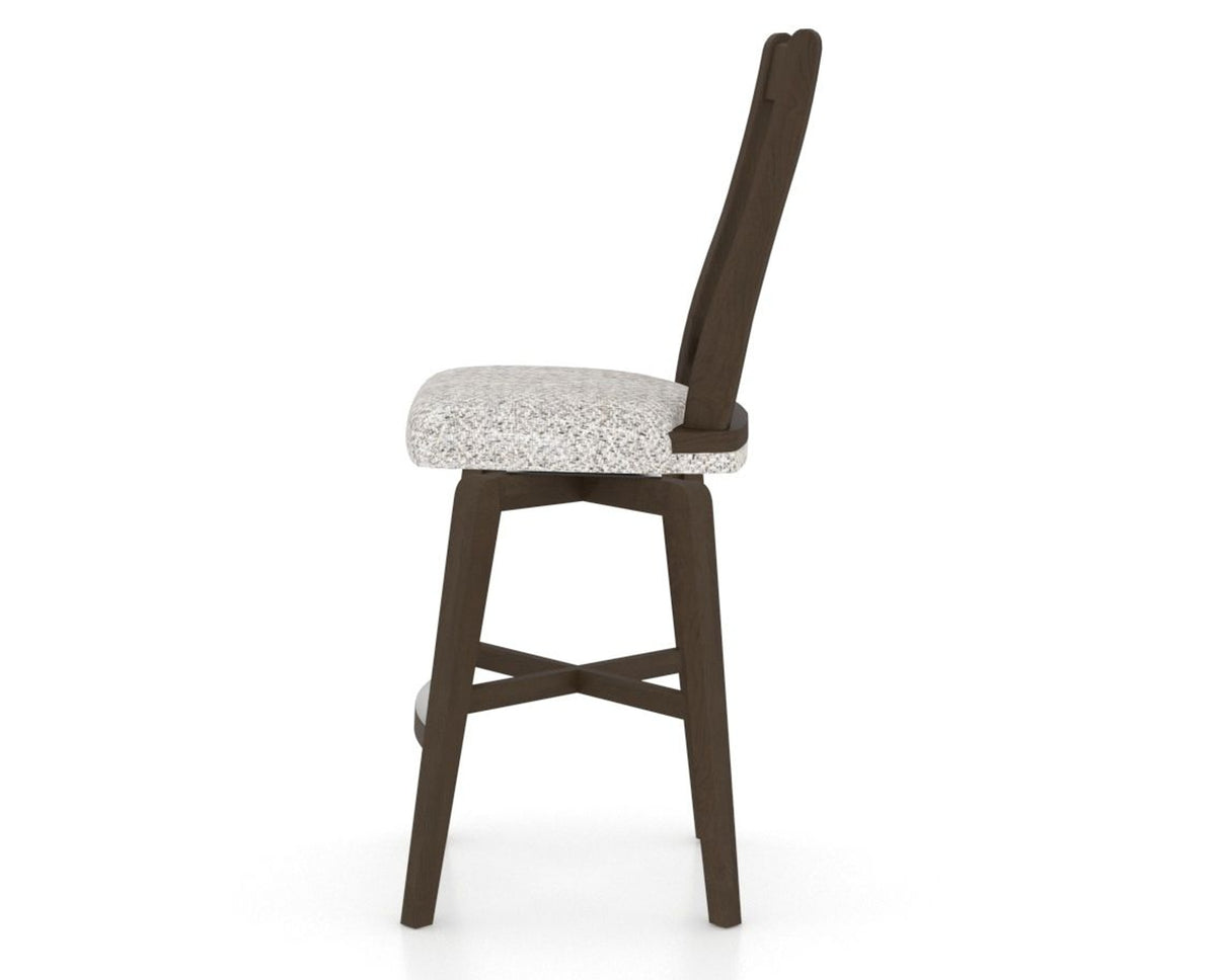 Canadel Swivel Counter Stool 7250 in FP Crypton® and 29 Hazelnut Washed, side view