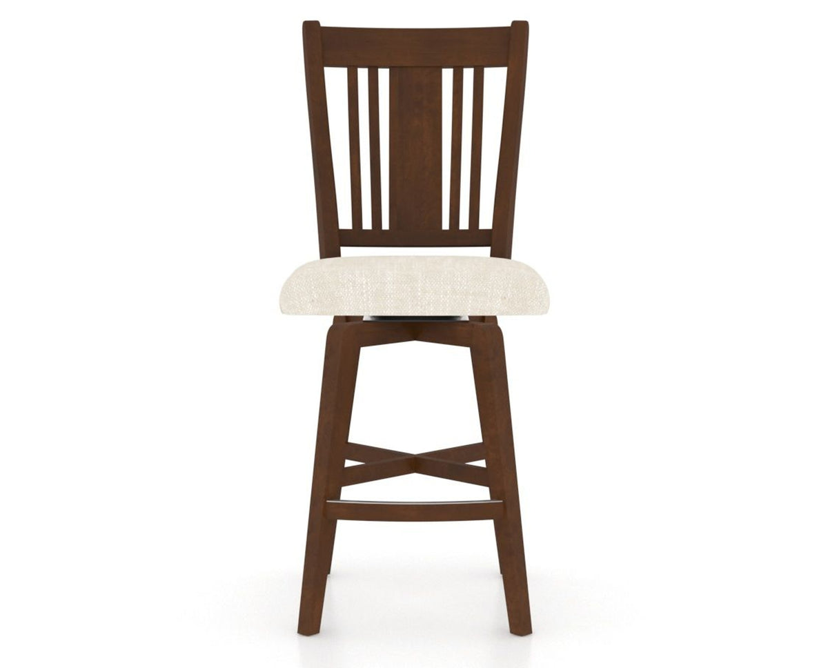 Canadel Swivel Counter Stool 7250 in FT InsideOut® and 19 Cognac Washed, front view
