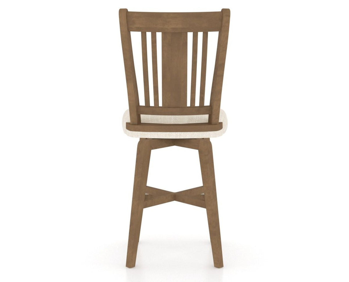 Canadel Swivel Counter Stool 7250 in FT InsideOut® and 25 Pecan Washed, back view