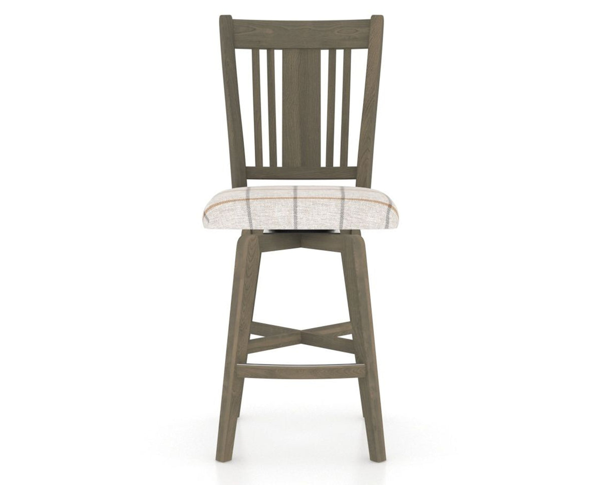 Canadel Swivel Counter Stool 7250 in OZ Fabric and 08 Shadow, front view