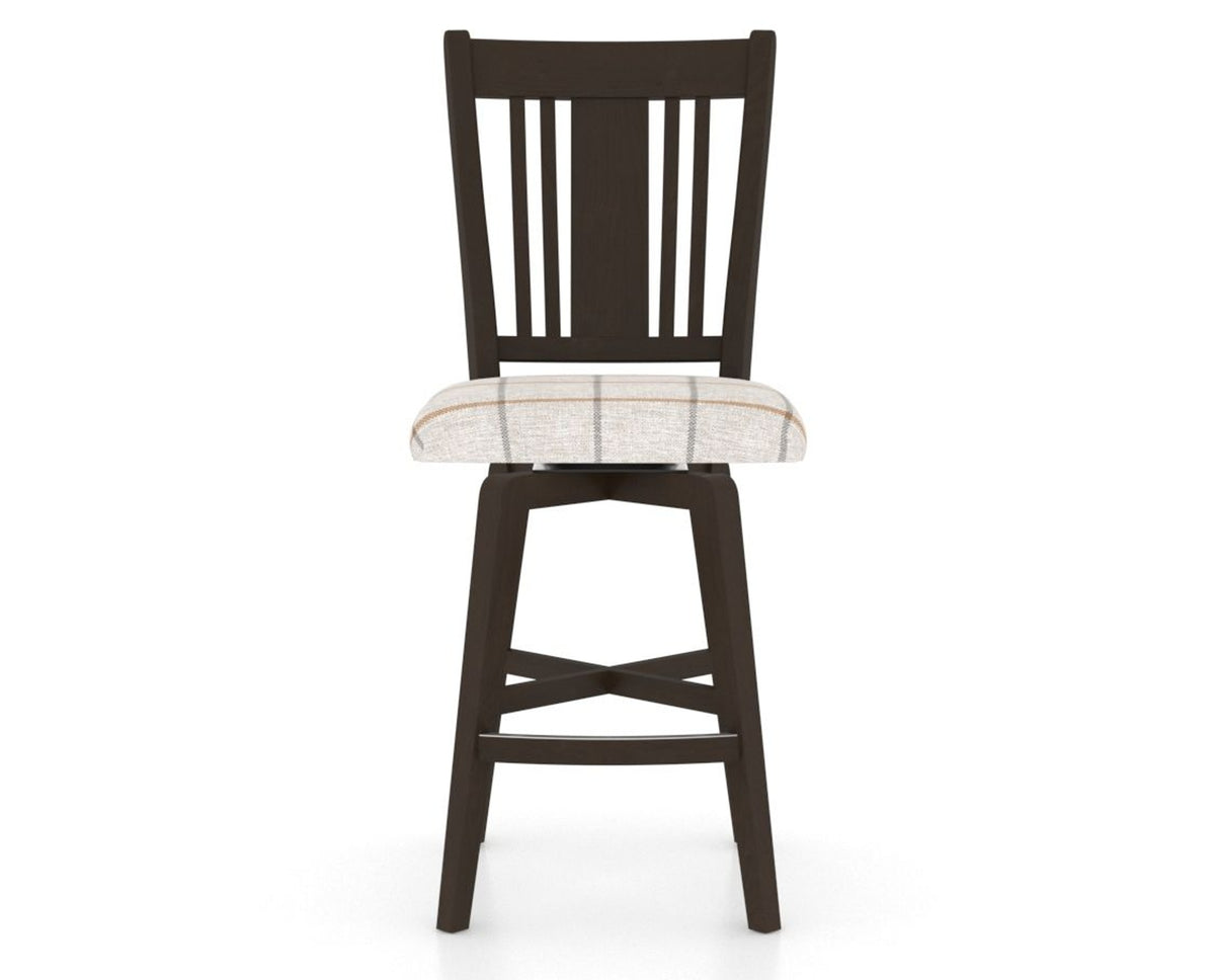 Canadel Swivel Counter Stool 7250 in OZ Fabric and 59 Davy's Grey, front view