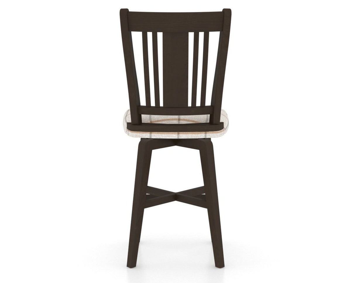 Canadel Swivel Counter Stool 7250 in OZ Fabric and 59 Davy's Grey, back view