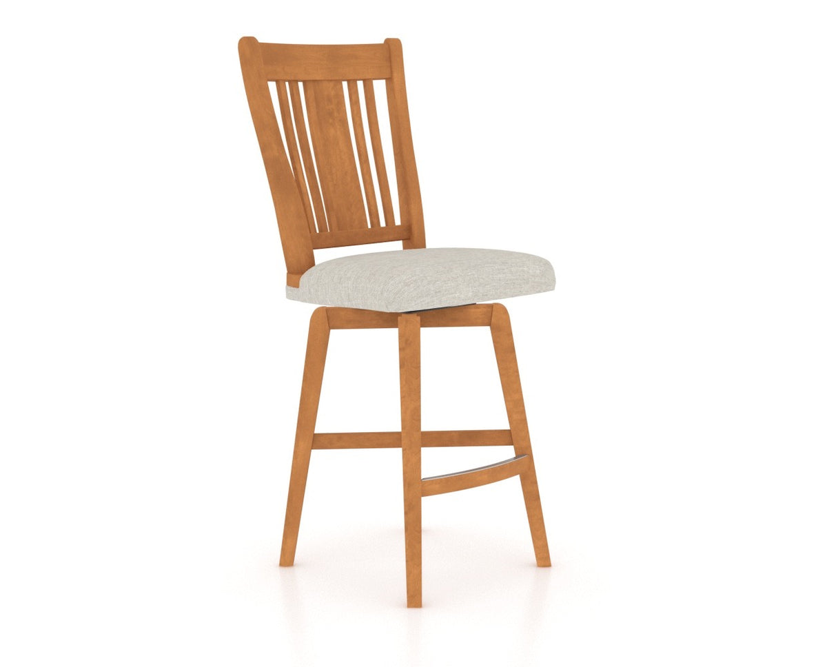 Canadel Core Counter Stool 7250 in Honey Washed and Fabric TB, three-quarter view