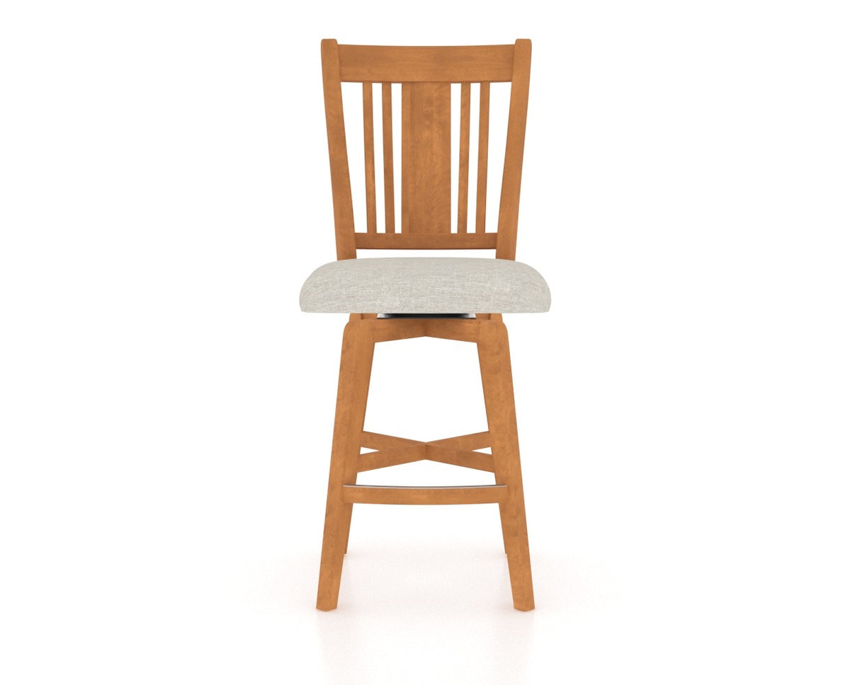 Canadel Core Counter Stool 7250 in Honey Washed and Fabric TB, front view