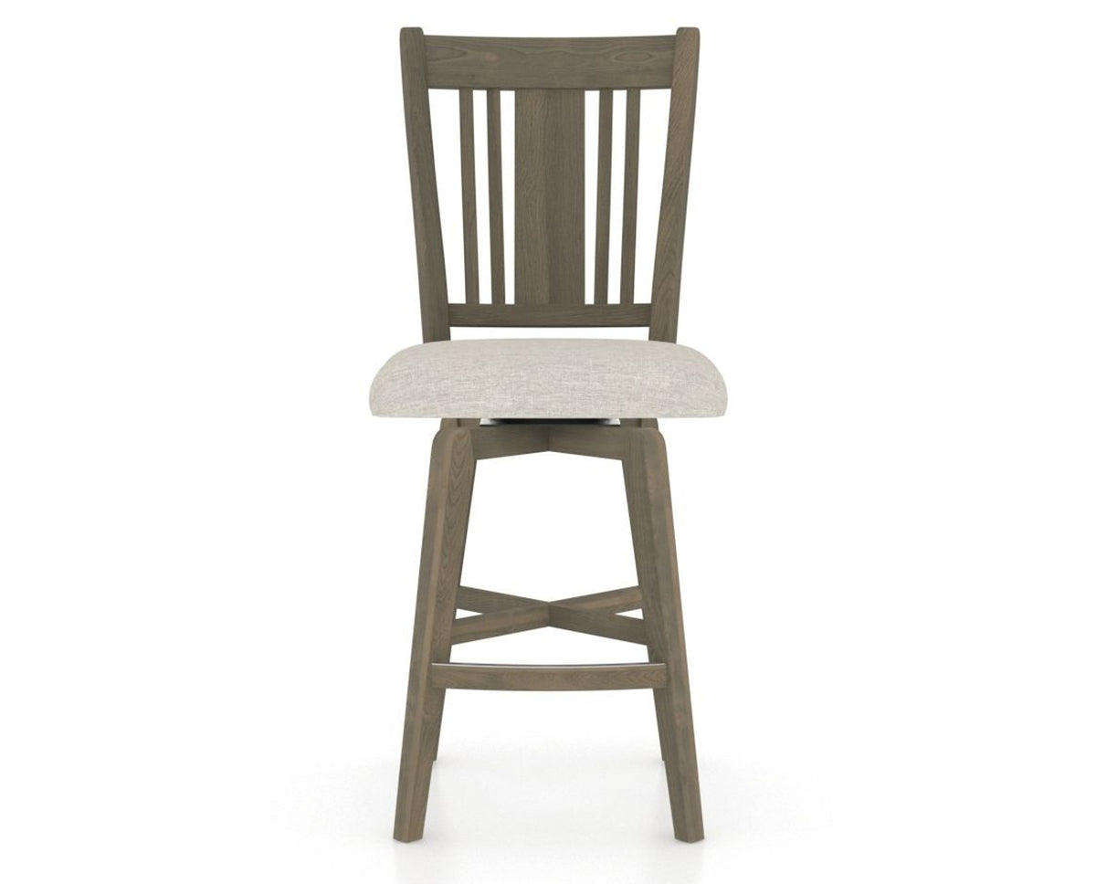 Canadel Swivel Counter Stool 7250 in TB Fabric and 08 Shadow, front view