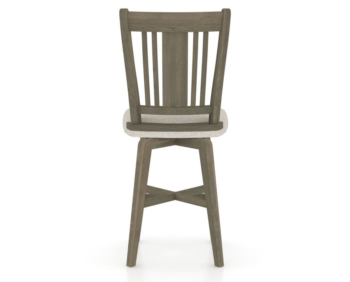 Canadel Swivel Counter Stool 7250 in TB Fabric and 08 Shadow, back view