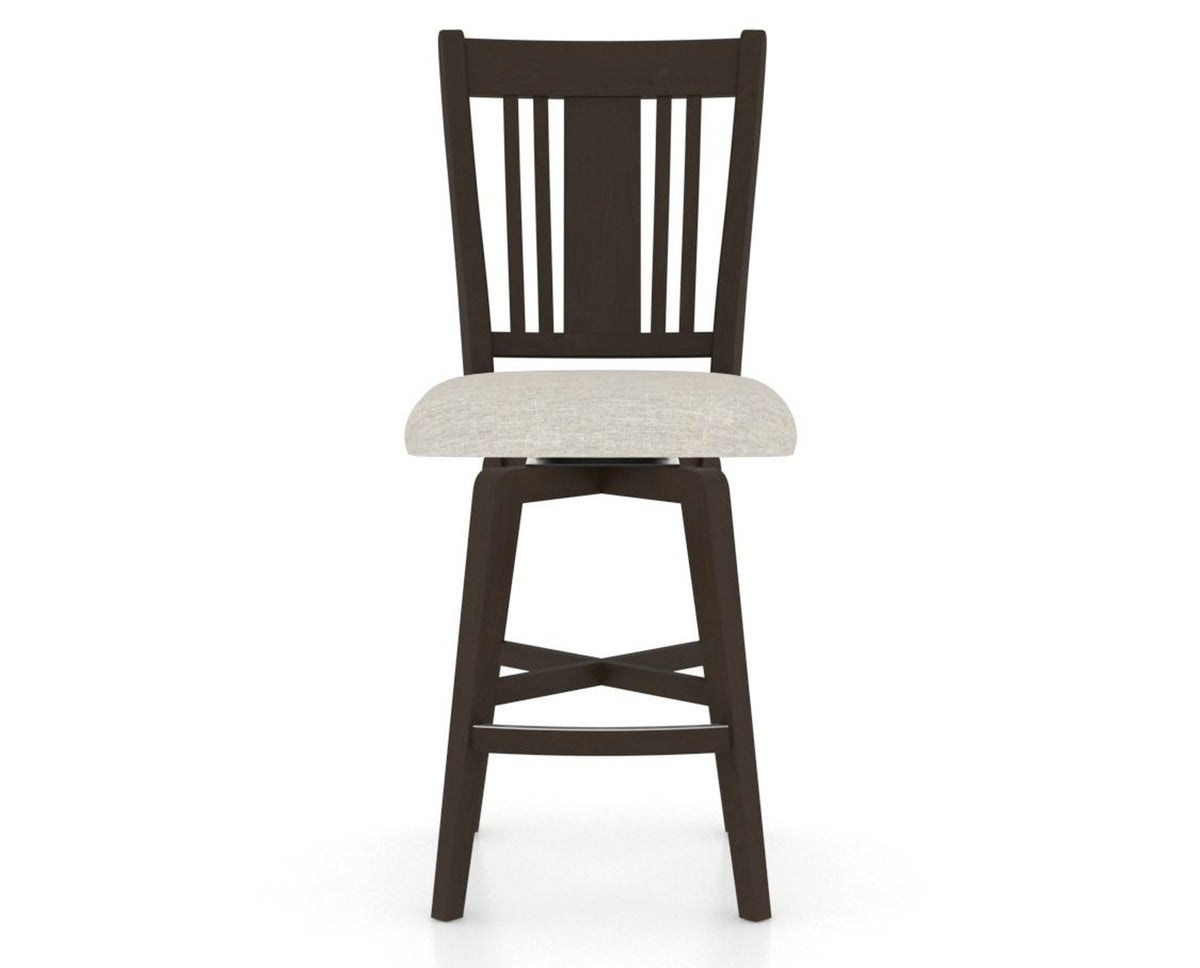 Canadel Swivel Counter Stool 7250 in TB Fabric and 59 Davy's Grey, front view