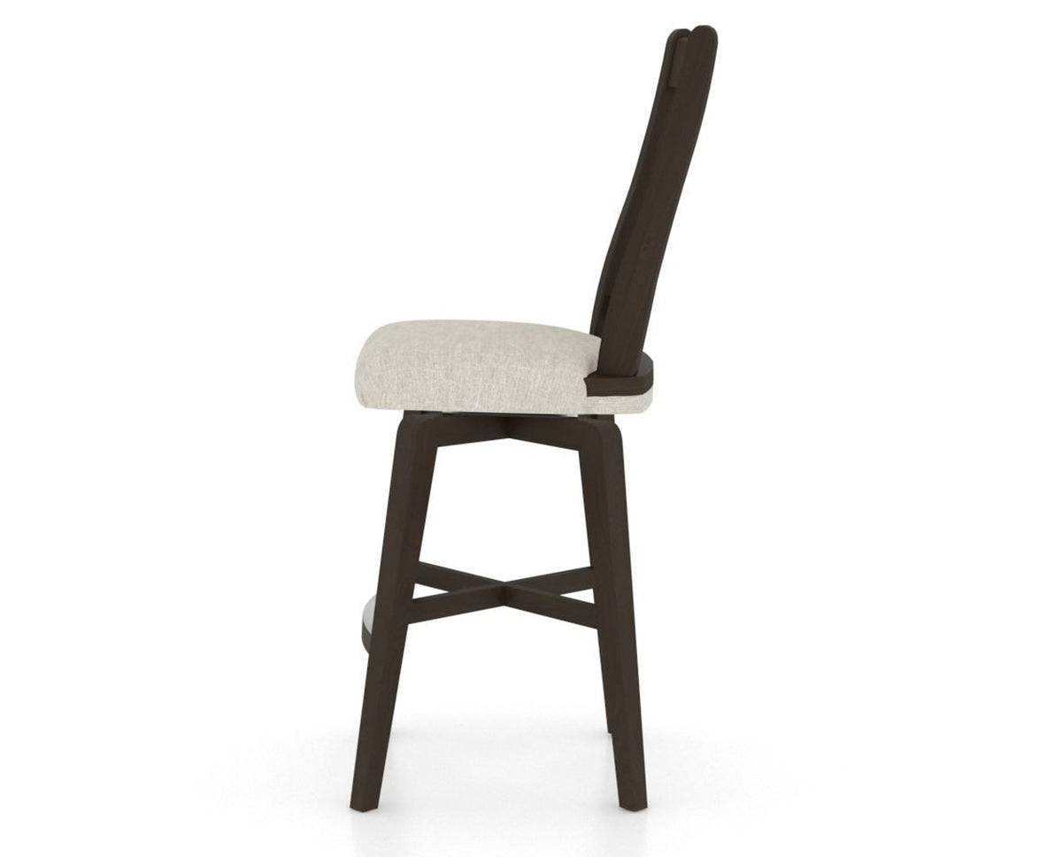 Canadel Swivel Counter Stool 7250 in TB Fabric and 59 Davy's Grey, side view