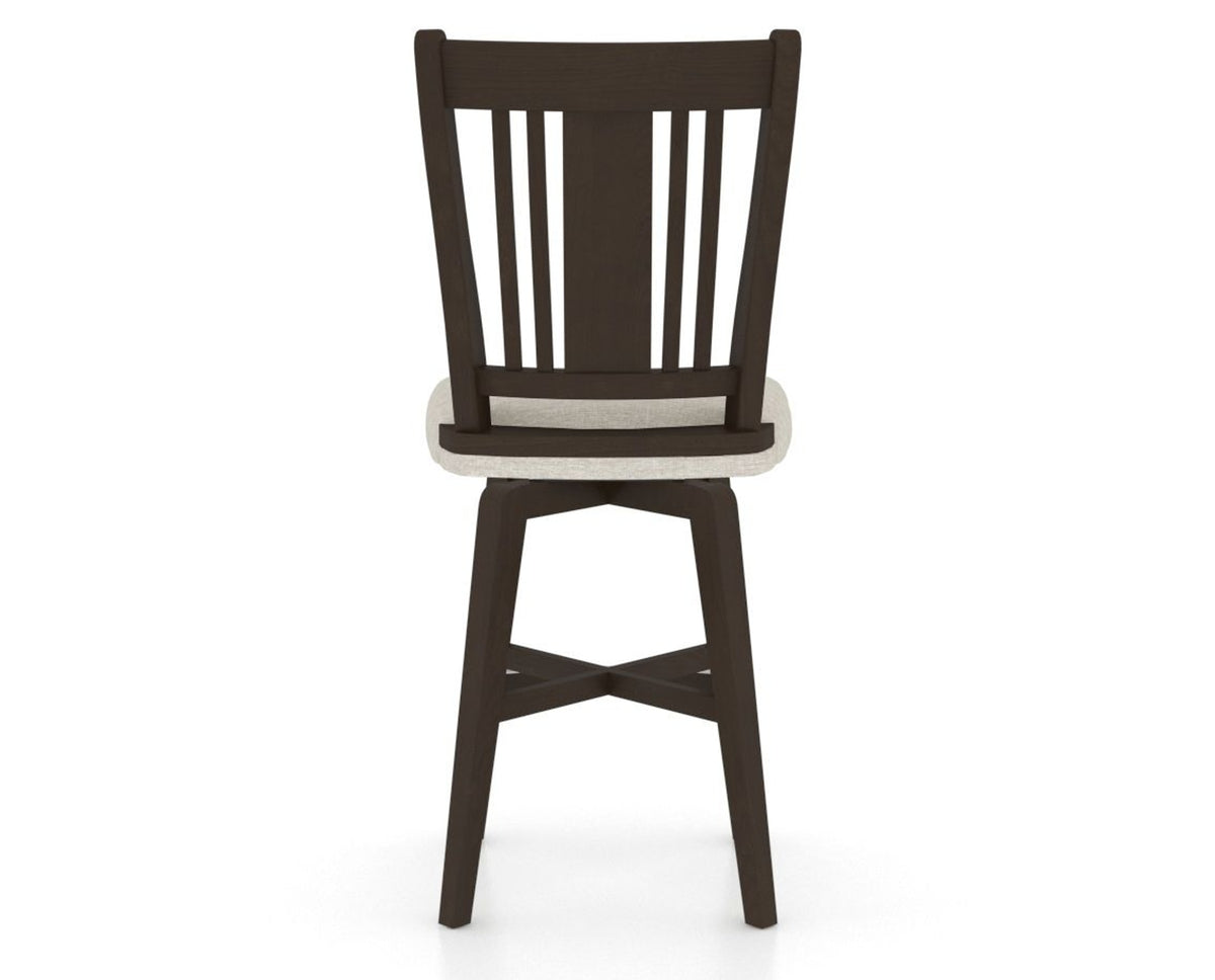Canadel Swivel Counter Stool 7250 in TB Fabric and 59 Davy's Grey, back view