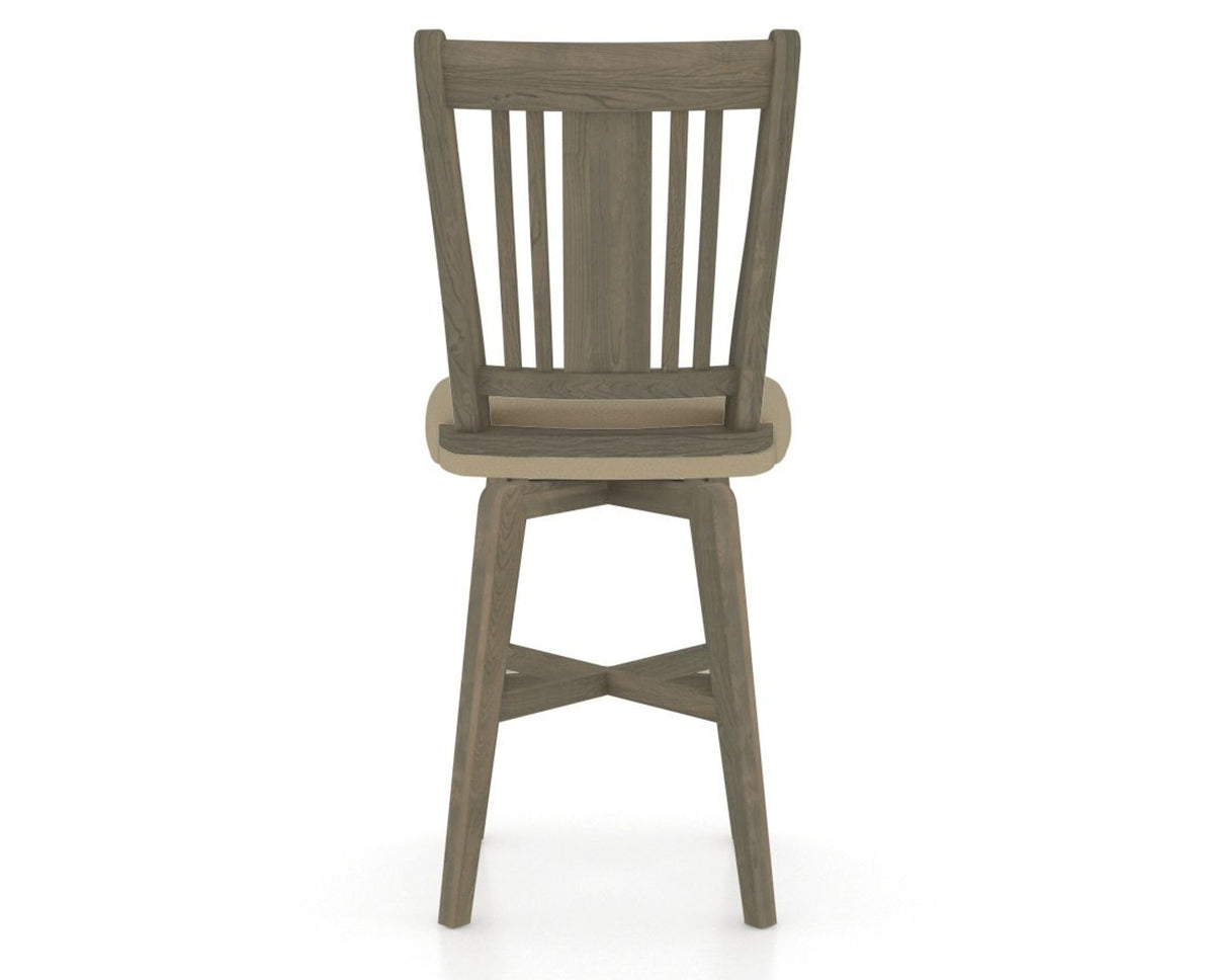Canadel Swivel Counter Stool 7250 in XY Faux Leather and 08 Shadow, back view