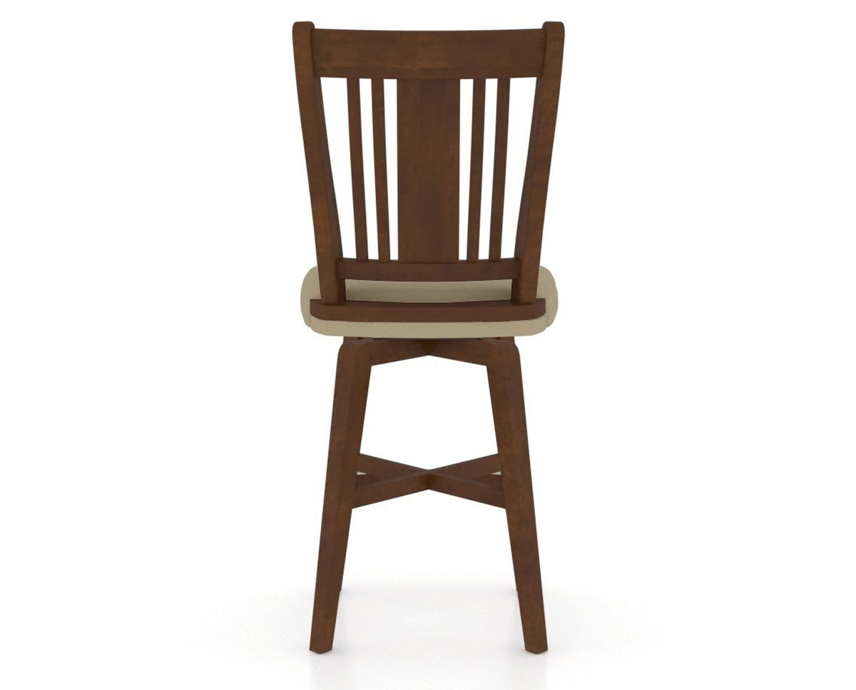 Canadel Swivel Counter Stool 7250 in XY Faux Leather and 19 Cognac Washed, back view