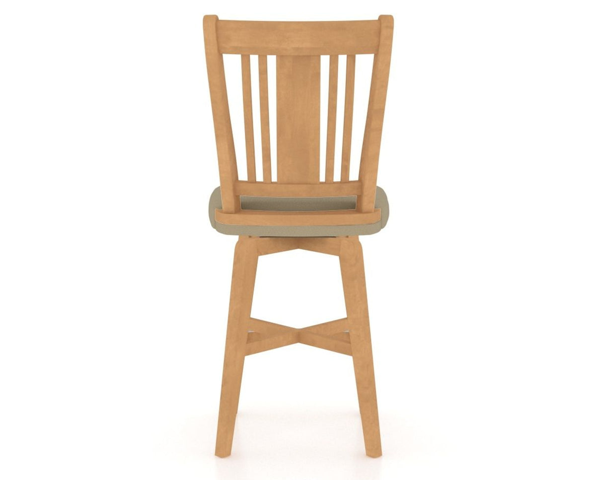 Canadel Swivel Counter Stool 7250 in XY Faux Leather and 20 Caramel Washed, back view