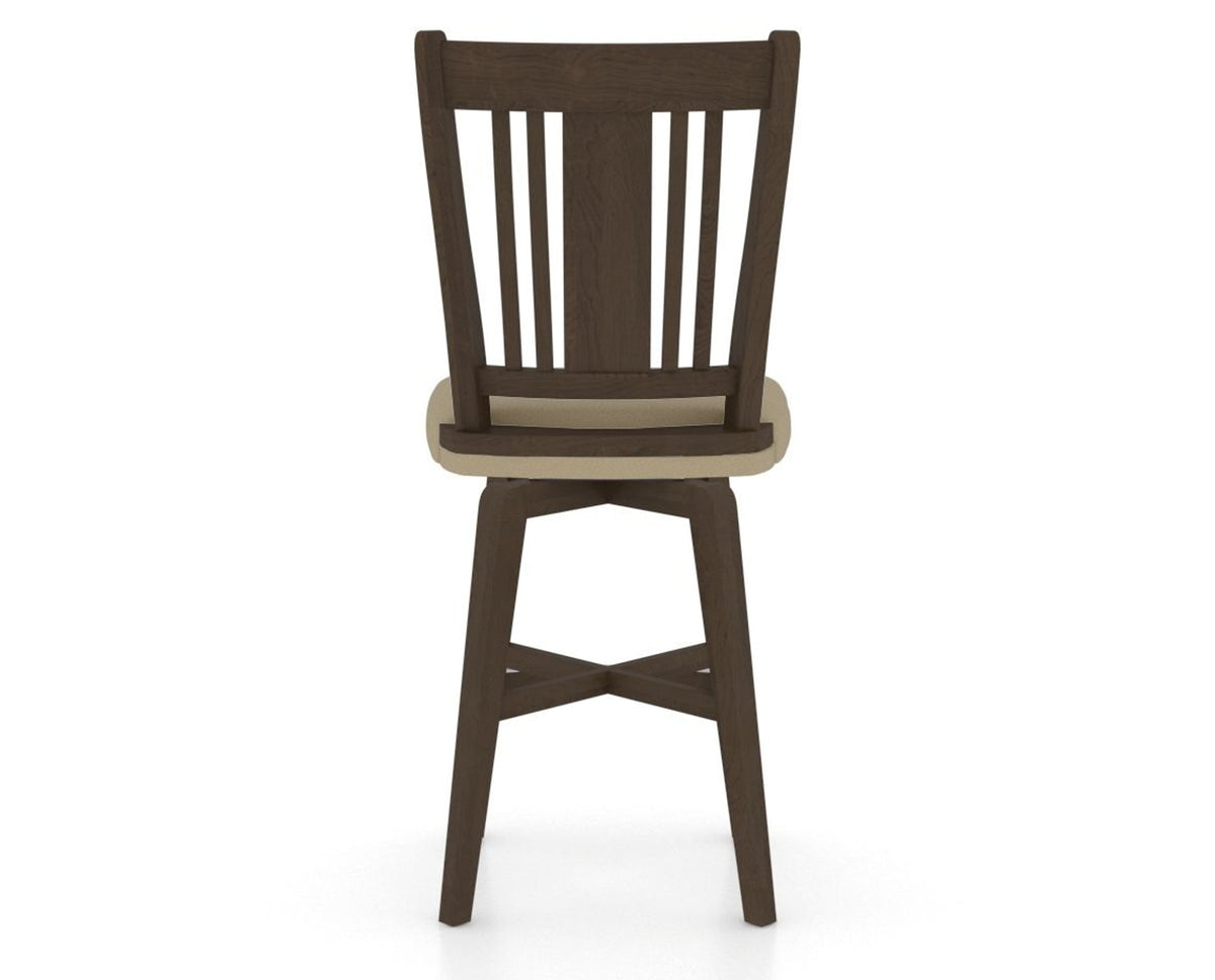 Canadel Swivel Counter Stool 7250 in XY Faux Leather and 29 Hazelnut Washed, back view