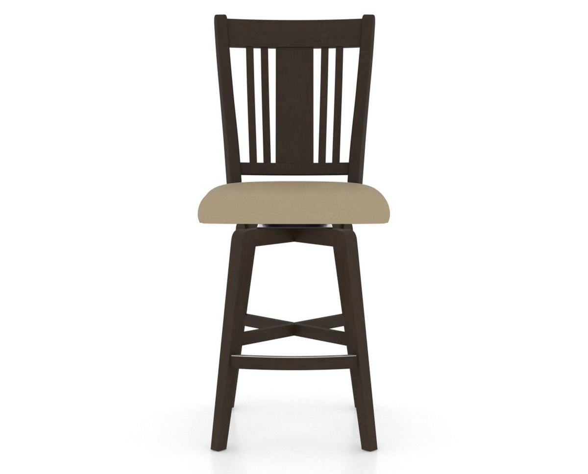 Canadel Swivel Counter Stool 7250 in XY Faux Leather and 59 Davy's Grey, front view
