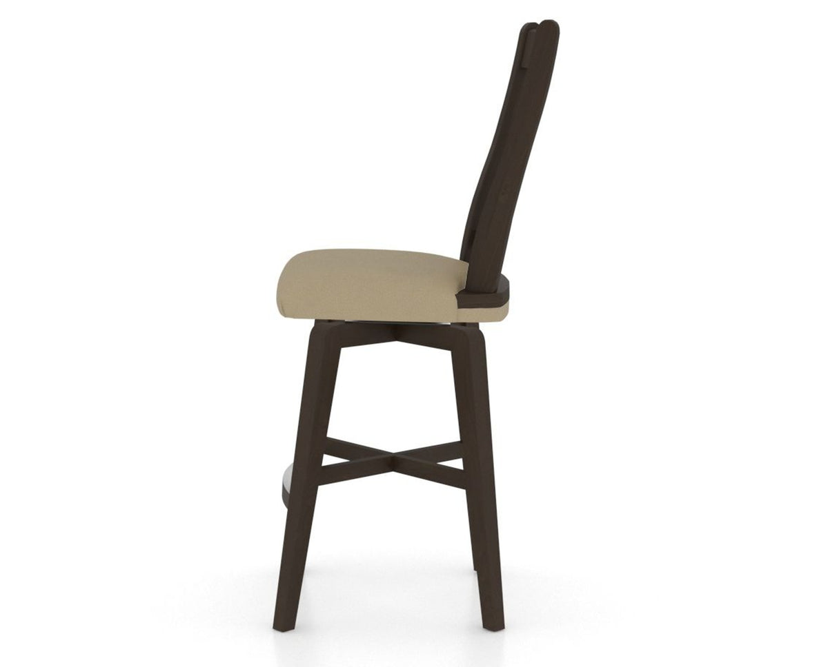 Canadel Swivel Counter Stool 7250 in XY Faux Leather and 59 Davy's Grey, side view