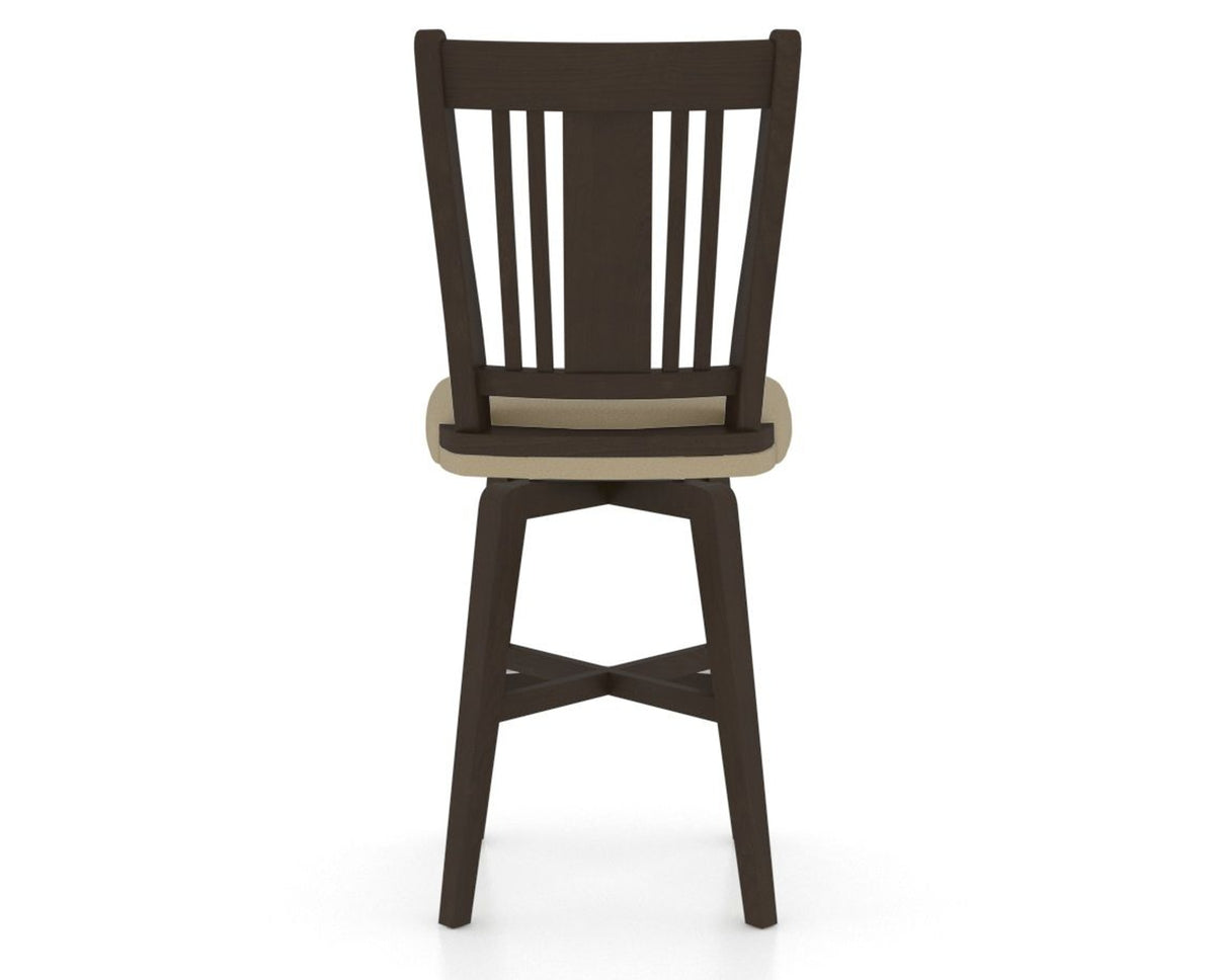 Canadel Swivel Counter Stool 7250 in XY Faux Leather and 59 Davy's Grey, back view